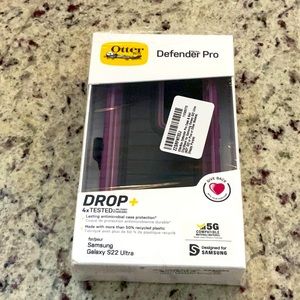 Otter Box Defender Pro with Belt Clip Happy Purple for Samsung Galaxy S22 Ultra